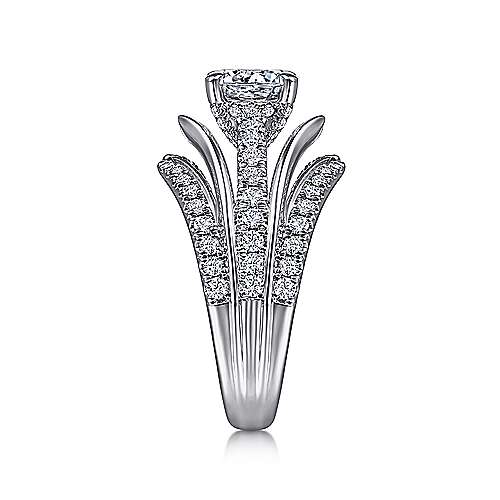 Gabriel & Co. Zandaya ER15407R4W44JJ – 14K White Gold Split Shank Round Diamond Engagement Ring