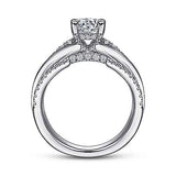 Gabriel & Co. Zandaya ER15407R4W44JJ – 14K White Gold Split Shank Round Diamond Engagement Ring