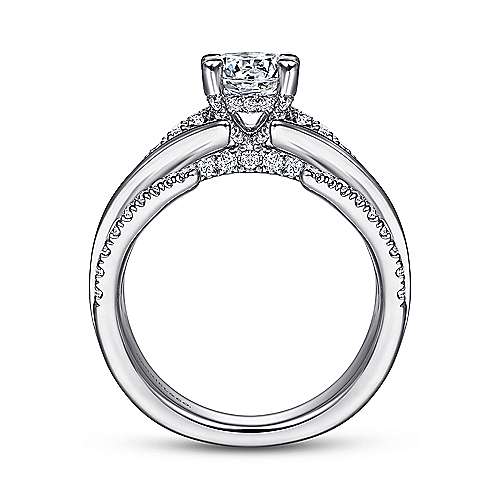 Gabriel & Co. Zandaya ER15407R4W44JJ – 14K White Gold Split Shank Round Diamond Engagement Ring