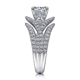 Gabriel & Co. Daya ER15408R4W44JJ – 14K White Gold Round Three Stone Diamond Engagement Ring