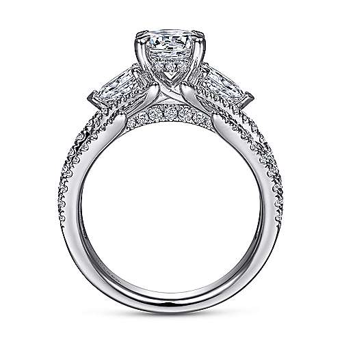 Gabriel & Co. Daya ER15408R4W44JJ – 14K White Gold Round Three Stone Diamond Engagement Ring