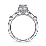 Gabriel & Co. Falcon ER15425R2W44JJ – Vintage Inspired 14K White Gold Round Diamond Engagement Ring