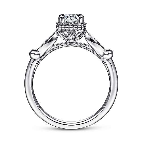 Gabriel & Co. Falcon ER15425R2W44JJ – Vintage Inspired 14K White Gold Round Diamond Engagement Ring