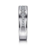 Gabriel & Co. Dulcette ER15533R4W44JJ – 14K White Gold Wide Band Round Diamond Engagement Ring