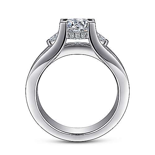 Gabriel & Co. Dulcette ER15533R4W44JJ – 14K White Gold Wide Band Round Diamond Engagement Ring