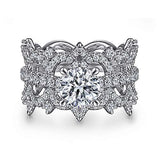 Gabriel & Co. Georgine ER15540R4W44JJ – 14K White Gold Split Shank Round Diamond Engagement Ring