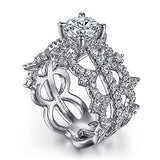 Gabriel & Co. Georgine ER15540R4W44JJ – 14K White Gold Split Shank Round Diamond Engagement Ring