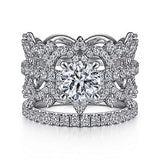 Gabriel & Co. Georgine ER15540R4W44JJ – 14K White Gold Split Shank Round Diamond Engagement Ring
