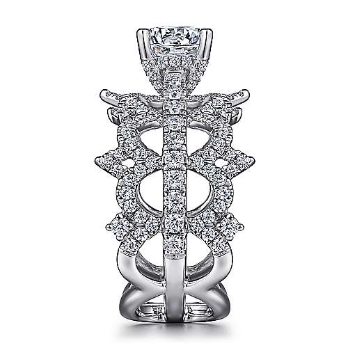 Gabriel & Co. Georgine ER15540R4W44JJ – 14K White Gold Split Shank Round Diamond Engagement Ring