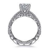 Gabriel & Co. Georgine ER15540R4W44JJ – 14K White Gold Split Shank Round Diamond Engagement Ring