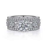 Gabriel & Co. Gianna ER15541R4W44JJ – 14K White Gold Split Shank Round Diamond Engagement Ring