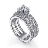 Gabriel & Co. Gianna ER15541R4W44JJ – 14K White Gold Split Shank Round Diamond Engagement Ring