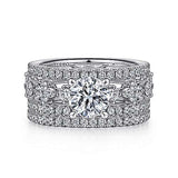 Gabriel & Co. Gianna ER15541R4W44JJ – 14K White Gold Split Shank Round Diamond Engagement Ring