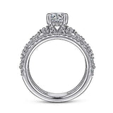 Gabriel & Co. Gianna ER15541R4W44JJ – 14K White Gold Split Shank Round Diamond Engagement Ring