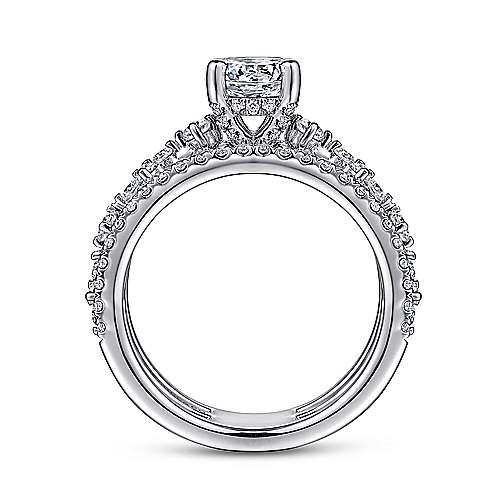 Gabriel & Co. Gianna ER15541R4W44JJ – 14K White Gold Split Shank Round Diamond Engagement Ring