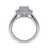 Gabriel & Co. Heidi ER15589R4W44JJ – 14K White Gold Fancy Halo Round Diamond Engagement Ring