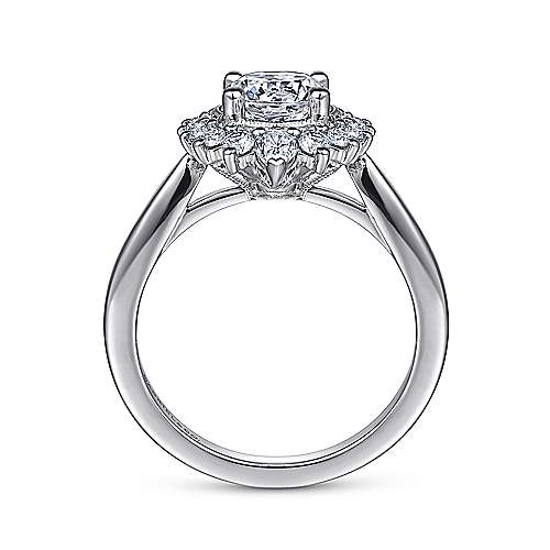 Gabriel & Co. Heidi ER15589R4W44JJ – 14K White Gold Fancy Halo Round Diamond Engagement Ring