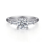 Gabriel & Co. Honor ER15591R4W43JJ – 14K White Gold Round Three-Stone Channel Set Diamond Engagement Ring