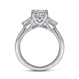 Gabriel & Co. Honor ER15591R4W43JJ – 14K White Gold Round Three-Stone Channel Set Diamond Engagement Ring