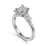 Gabriel & Co. Honor ER15591R4W43JJ – 14K White Gold Round Three-Stone Channel Set Diamond Engagement Ring