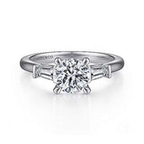 Gabriel & Co. Honor ER15591R4W44JJ – 14K White Gold Round Three-Stone Diamond Engagement Ring