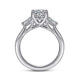 Gabriel & Co. Honor ER15591R4W44JJ – 14K White Gold Round Three-Stone Diamond Engagement Ring