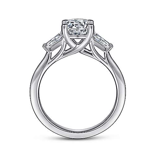 Gabriel & Co. Honor ER15591R4W44JJ – 14K White Gold Round Three-Stone Diamond Engagement Ring