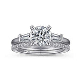 Gabriel & Co. Honor ER15591R4W44JJ – 14K White Gold Round Three-Stone Diamond Engagement Ring