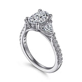 Gabriel & Co. Ismay ER15596O6W44JJ – 14K White Gold Oval Three-Stone Diamond Engagement Ring