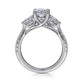 Gabriel & Co. Ismay ER15596O6W44JJ – 14K White Gold Oval Three-Stone Diamond Engagement Ring