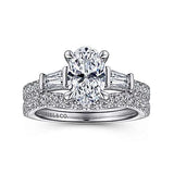 Gabriel & Co. Iva ER15597O6W44JJ – 14K White Gold Oval Three-Stone Diamond Engagement Ring