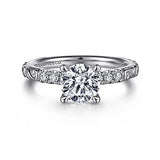 Gabriel & Co. ER15599R4W44JJ Jackie – 14K White Gold Round Diamond Engagement Ring