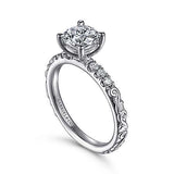 Gabriel & Co. ER15599R4W44JJ Jackie – 14K White Gold Round Diamond Engagement Ring