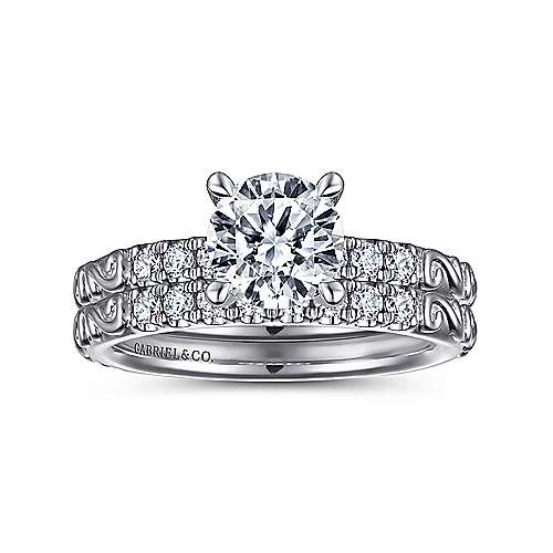 Gabriel & Co. ER15599R4W44JJ Jackie – 14K White Gold Round Diamond Engagement Ring