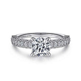 Gabriel & Co. ER15600R4W44JJ Jacqueline – 14K White Gold Round Diamond Engagement Ring