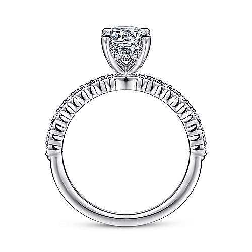 Gabriel & Co. ER15600R4W44JJ Jacqueline – 14K White Gold Round Diamond Engagement Ring