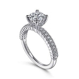 Gabriel & Co. ER15600R4W44JJ Jacqueline – 14K White Gold Round Diamond Engagement Ring