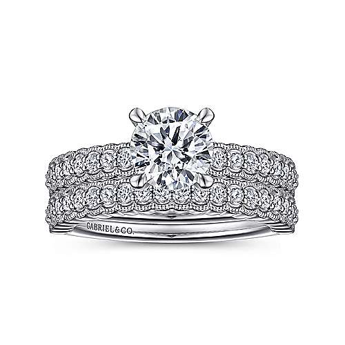 Gabriel & Co. ER15600R4W44JJ Jacqueline – 14K White Gold Round Diamond Engagement Ring