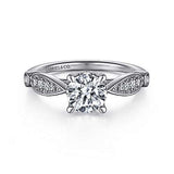 Gabriel & Co. ER15604R4W44JJ Joeli – 14K White Gold Round Diamond Engagement Ring