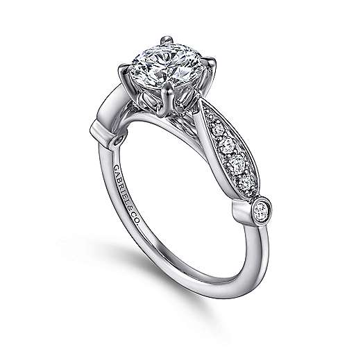 Gabriel & Co. ER15604R4W44JJ Joeli – 14K White Gold Round Diamond Engagement Ring