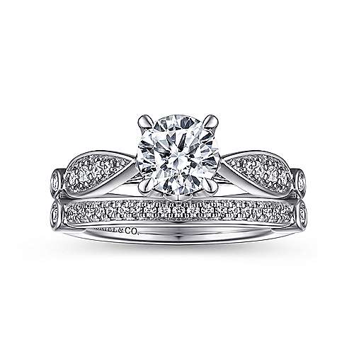 Gabriel & Co. ER15604R4W44JJ Joeli – 14K White Gold Round Diamond Engagement Ring