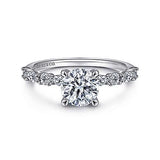 Gabriel & Co. ER15607R4W44JJ Juliet – 14K White Gold Round Diamond Engagement Ring