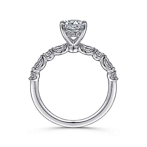 Gabriel & Co. ER15607R4W44JJ Juliet – 14K White Gold Round Diamond Engagement Ring