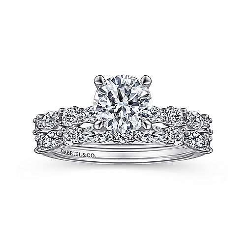 Gabriel & Co. ER15607R4W44JJ Juliet – 14K White Gold Round Diamond Engagement Ring