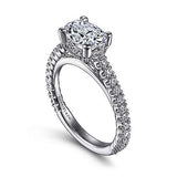Gabriel & Co. Laurel ER15621O6W44JJ – 14K White Gold Horizontal Oval Diamond Engagement Ring