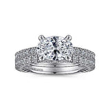 Gabriel & Co. Laurel ER15621O6W44JJ – 14K White Gold Horizontal Oval Diamond Engagement Ring