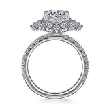 Gabriel & Co. Lorelai ER15633R8W44JJ – 14K White Gold Fancy Halo Round Diamond Engagement Ring
