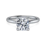 Gabriel & Co. Elia ER15739R8W44JJ – 14K White Gold Solitaire Round Diamond Engagement Ring