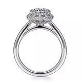 Gabriel & Co. Addie ER15755Q4W44JJ – 14K White Gold Round Halo Diamond Engagement Ring