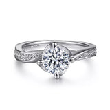 Gabriel & Co. Ann ER15766R4W44JJ – 14K White Gold Bypass Round Diamond Engagement Ring